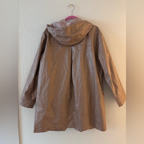 Garnet Hill Coated Tan Beige Rain Jacket 10 - Picture 3 of 8